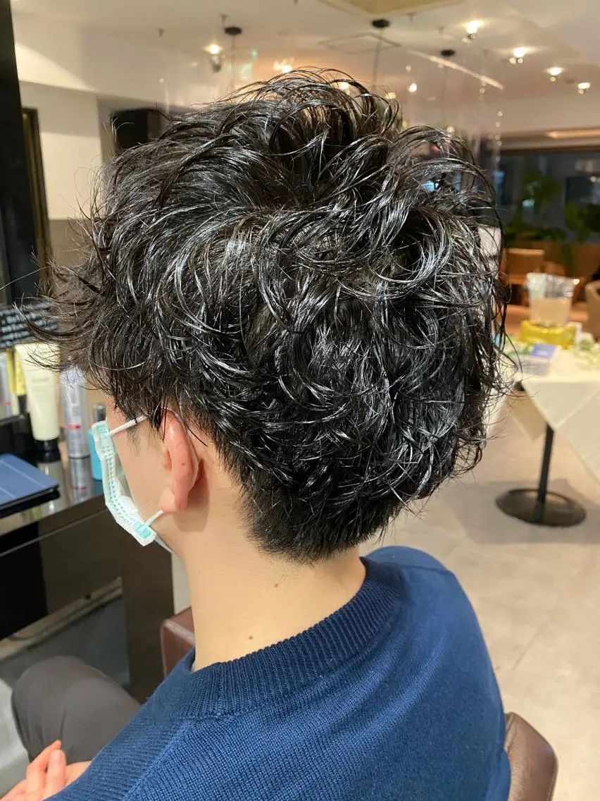 パーマ メンズ カット パーマ ⭕️メンズパーマ⭕️ 山口　裕太郎のヘアスタイル