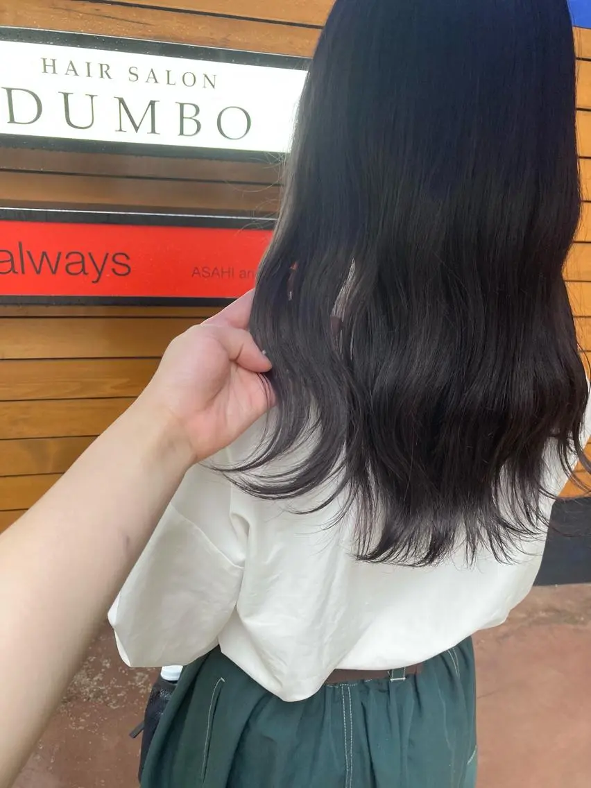 セミロング ヘアカラー トリートメント ✨色持ちの良い艶 カラー✨蟹江真世のヘアスタイル