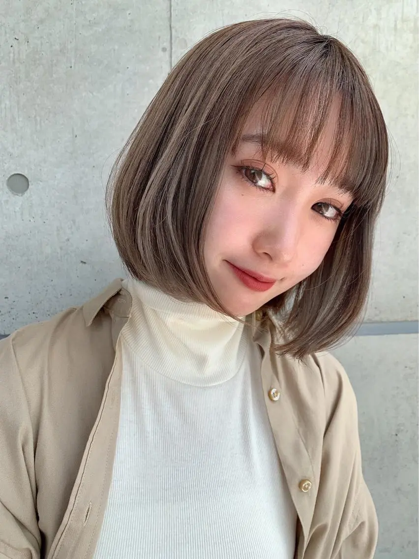 ミディアム カラー 赤み消し韓国ヘア レイヤー縮毛🤍渡邉のヘアスタイル