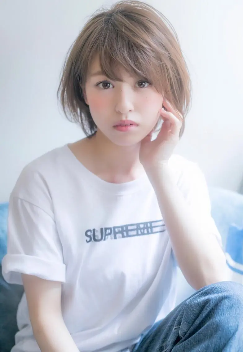 ショート ボブ 外国人風カラー 似合わせカット ショートヘア 小顔カット バレイヤージュ 藤沢 髪質改善 竹内ケンゴのヘアスタイル