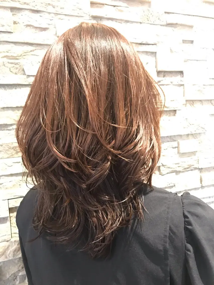 セミロング ヘアアレンジ レイヤーカット 作並 美穂のヘアスタイル