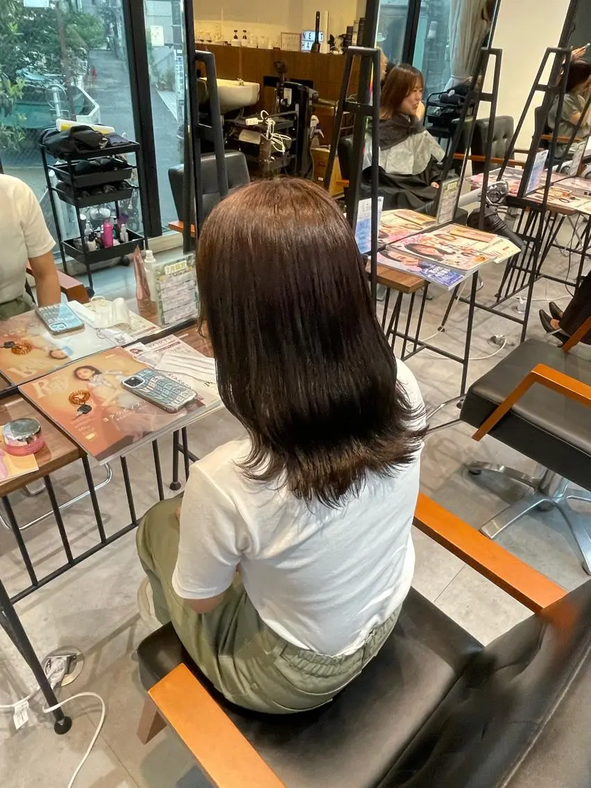 ミディアム カラー ヘアカラー トリートメント ヘアセット ・˚✧すずね˚✧* ♡のヘアスタイル