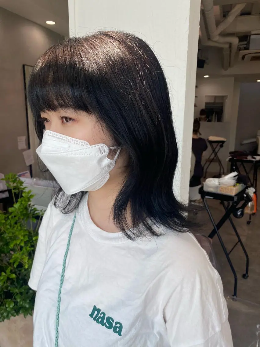 ミディアム カラー 黒髪 韓国風ヘア ひきたみさと 大阪福島/スパニストのエステ・リラクイメージ