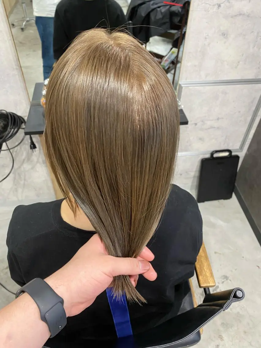 ミディアム カラー 髪質改善/レイヤー カット手塚奨のヘアスタイル