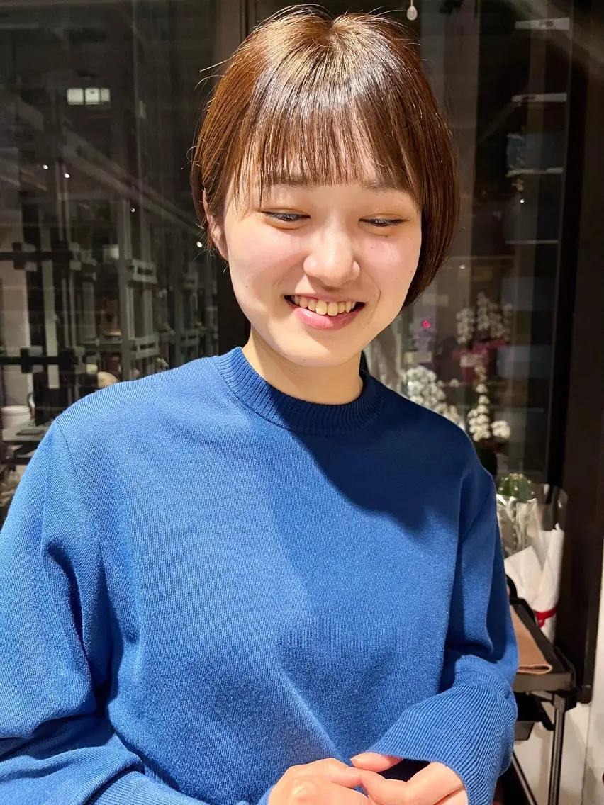 ショート カラー うる艶カラー/恵比寿 ベージュ/丸山陽平のヘアスタイル