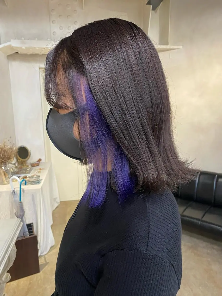 ミディアム カラー ブリーチ イヤリングカラー インナーカラー パープルカラー ヘアカラー ミニモお気に入り数 No.1宍戸雄弥のヘアスタイル