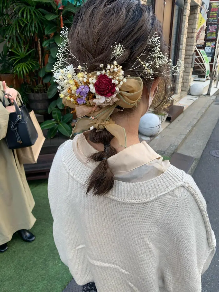 ミディアム カラー ヘアセット MARU パーマ/レイヤーのヘアスタイル