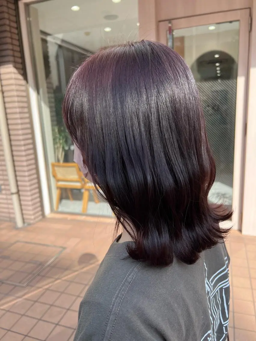 ミディアム カラー ブリーチ ブリーチなしカラー カット ヘアカラー トリートメント 暗髪/艶髪/Ono .のヘアスタイル