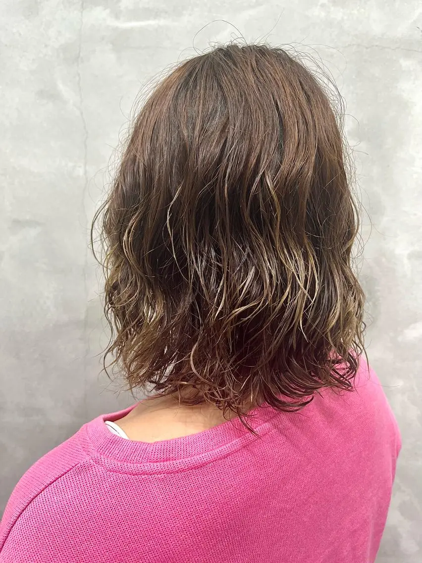 ミディアム パーマ カット パーマ 山本 佳奈のヘアスタイル