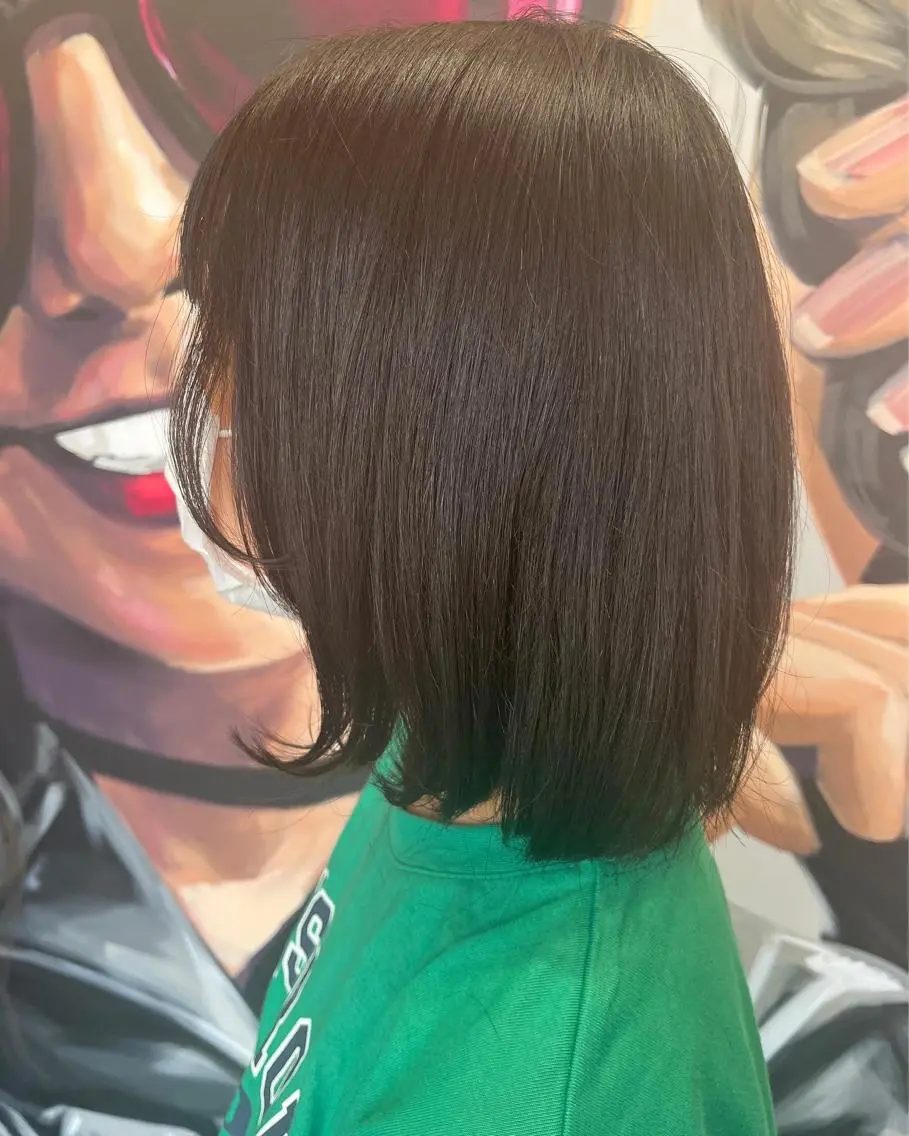セミロング カラー パーマ ヘアアレンジ メンズ キッズ ネイル マツエク・マツパ アイブロウ メンズパーマ セミロングパーマ ブラウンカラー ケアカラー 透明感カラー 久木原 ゆりのヘアスタイル
