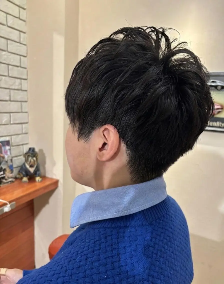 パーマ ショート ニュアンスパーマ カット パーマ トリートメント ヘッドスパ flencia 丸 和博|カットのヘアスタイル