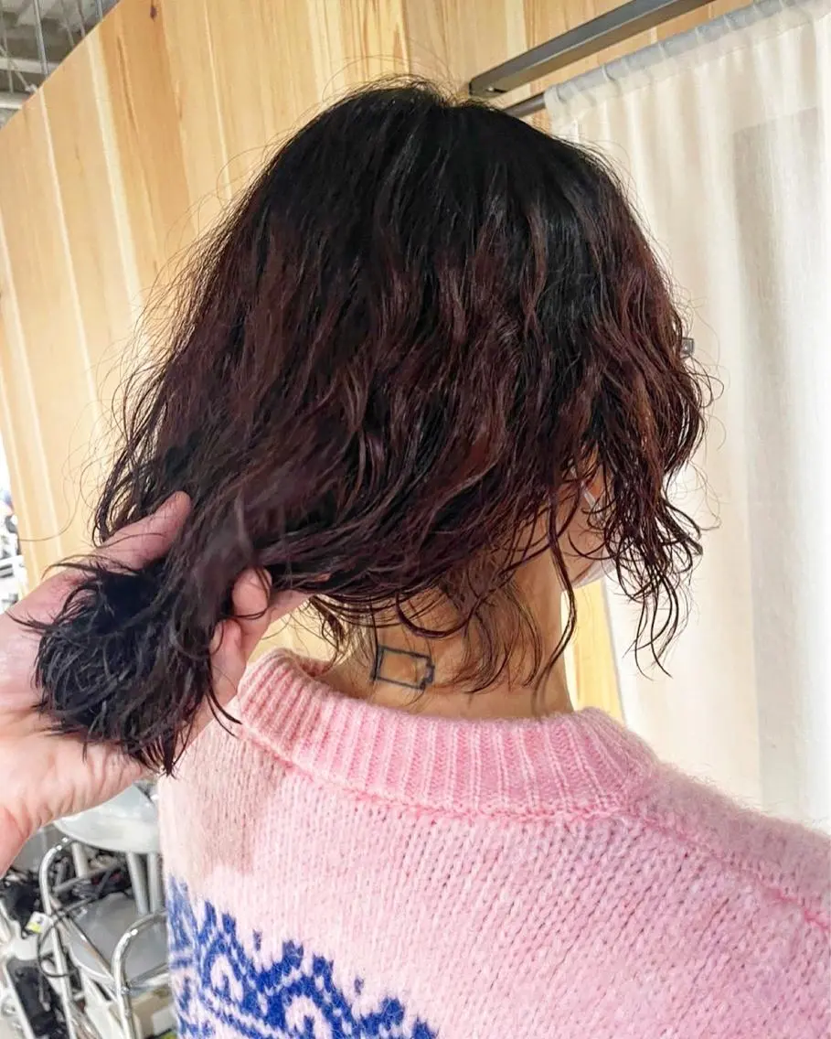 ミディアム カラー パーマ 吉田一輝 外国人パーマのヘアスタイル
