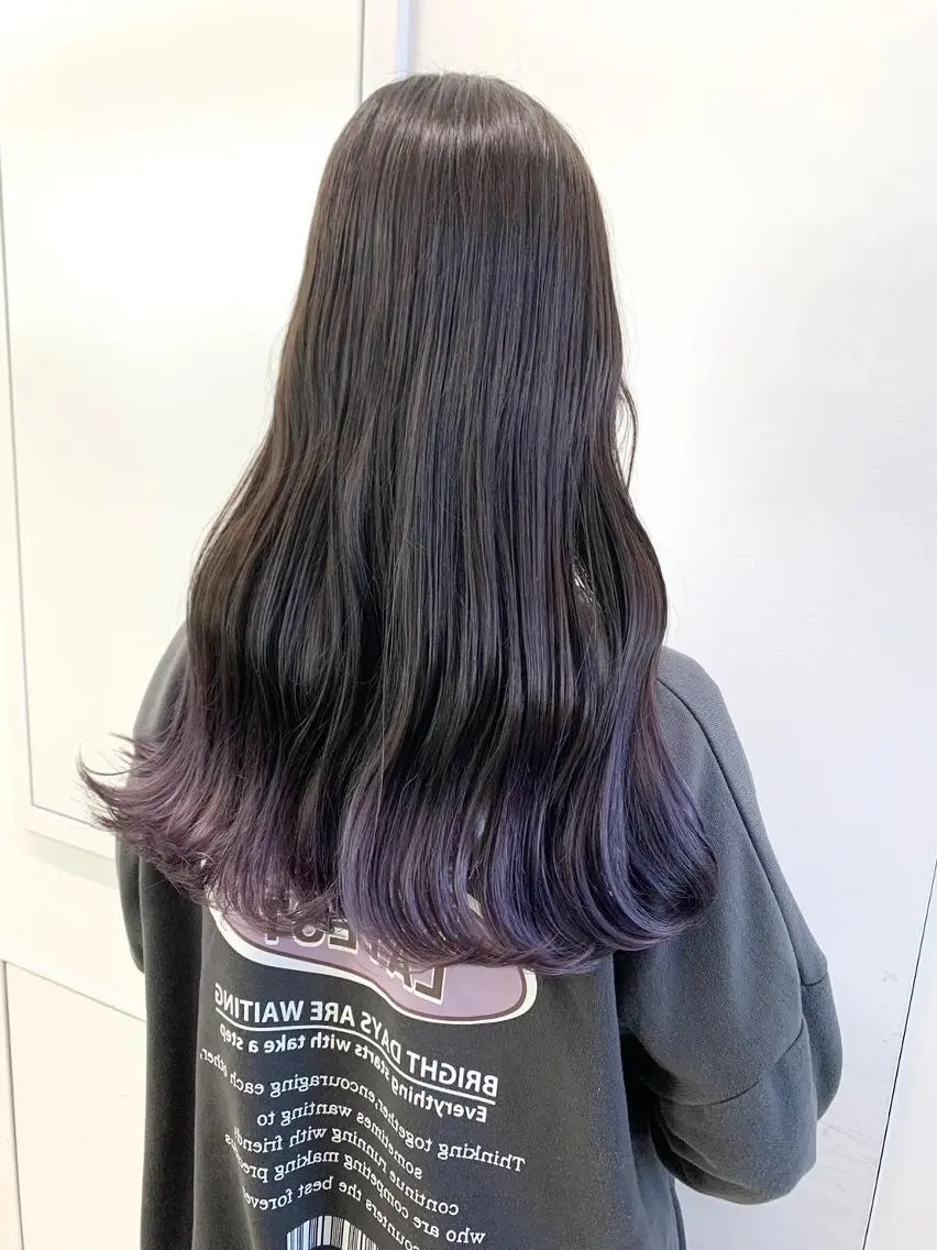 セミロング ボブ ハイライト 髪質改善 韓国風ヘア レイヤーカット カット ヘアカラー トリートメント 【公式】amble luxe 中野のヘアスタイル