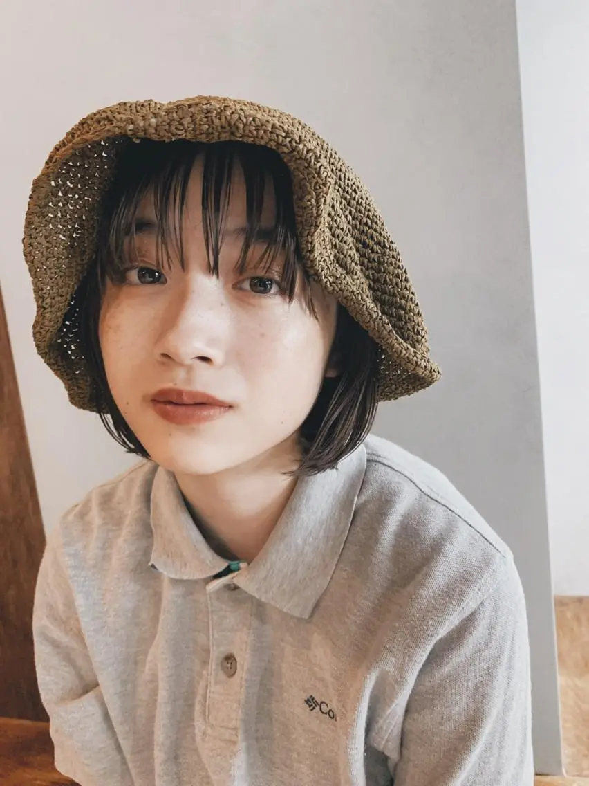 ミディアム カラー パーマ カット ヘアカラー パーマ ボブパーマコテ巻き風 パーマNo1深江秀平のヘアスタイル