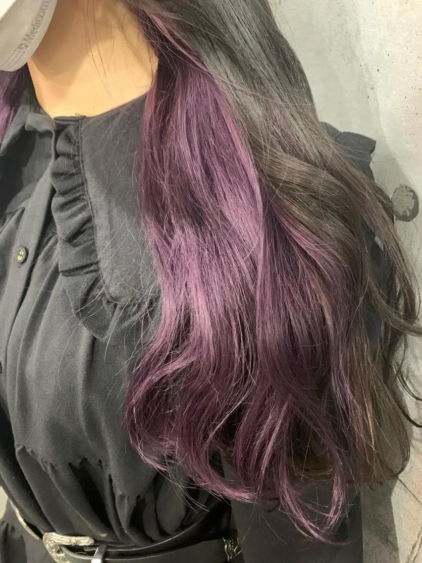 ロング カラー アディクシーカラー アッシュ バレイヤージュ ミストバング ベージュカラー ヘアカラー トリートメント ヘアセット 髪質改善色素改善特化 keiのヘアスタイル