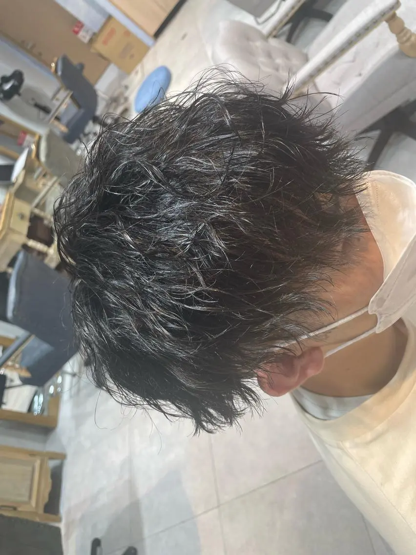 ショート パーマ メンズ カット パーマ トリートメント ヘッドスパ 【店長】 草間大輔のヘアスタイル