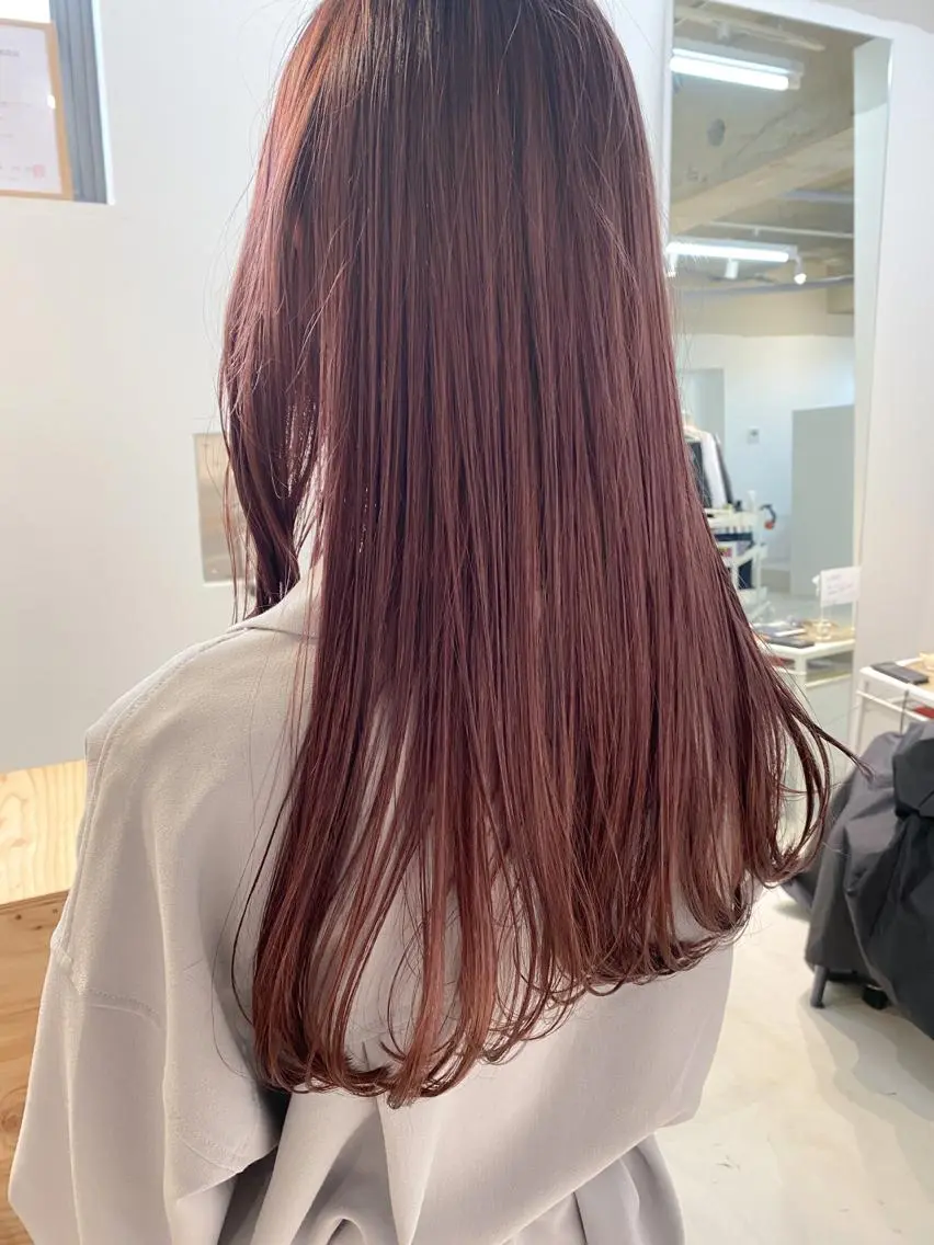 ロング カラー ブラウンカラー ピンクカラー ピンクブラウン fit stand /HIIRAGIのヘアスタイル