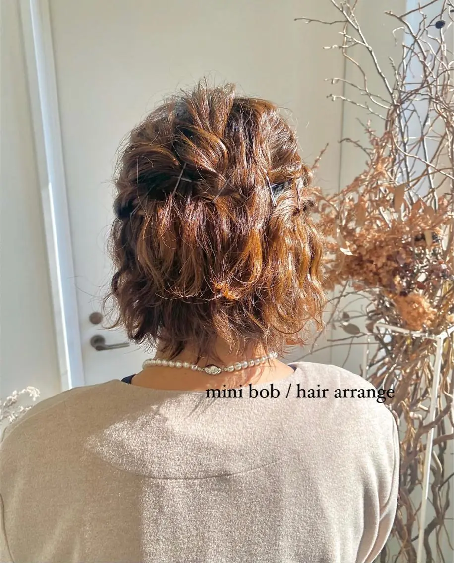 ショート ヘアアレンジ ハーフアップ ボブ 滝口詩乃🩰 〖着付け〗振袖・袴のその他イメージ