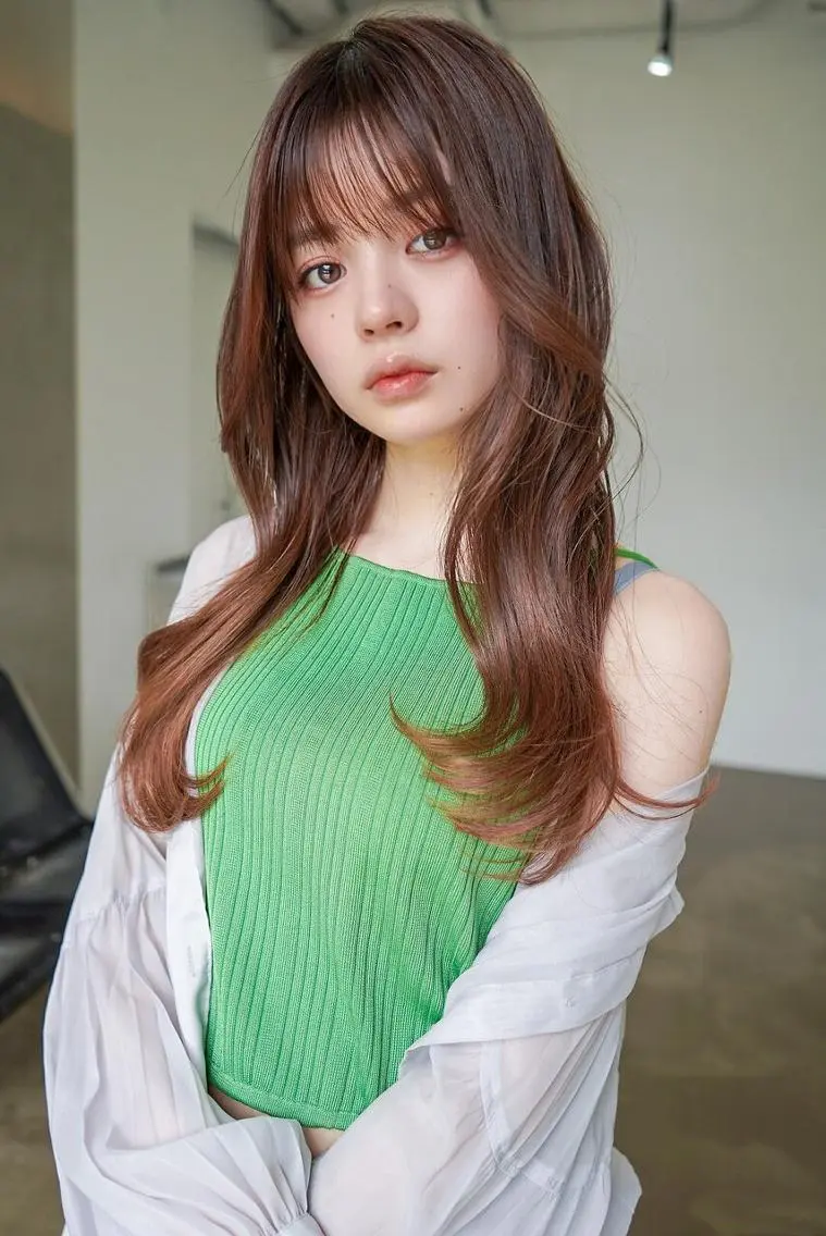 ロング カラー カット ヘアカラー ANGELICA 難波店のヘアスタイル
