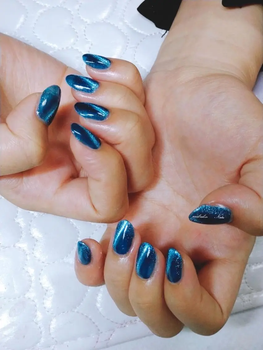 ネイル 長さ出し マグネットネイル ワンカラーネイル ショートネイル nailsalon　 Natuのネイルデザイン