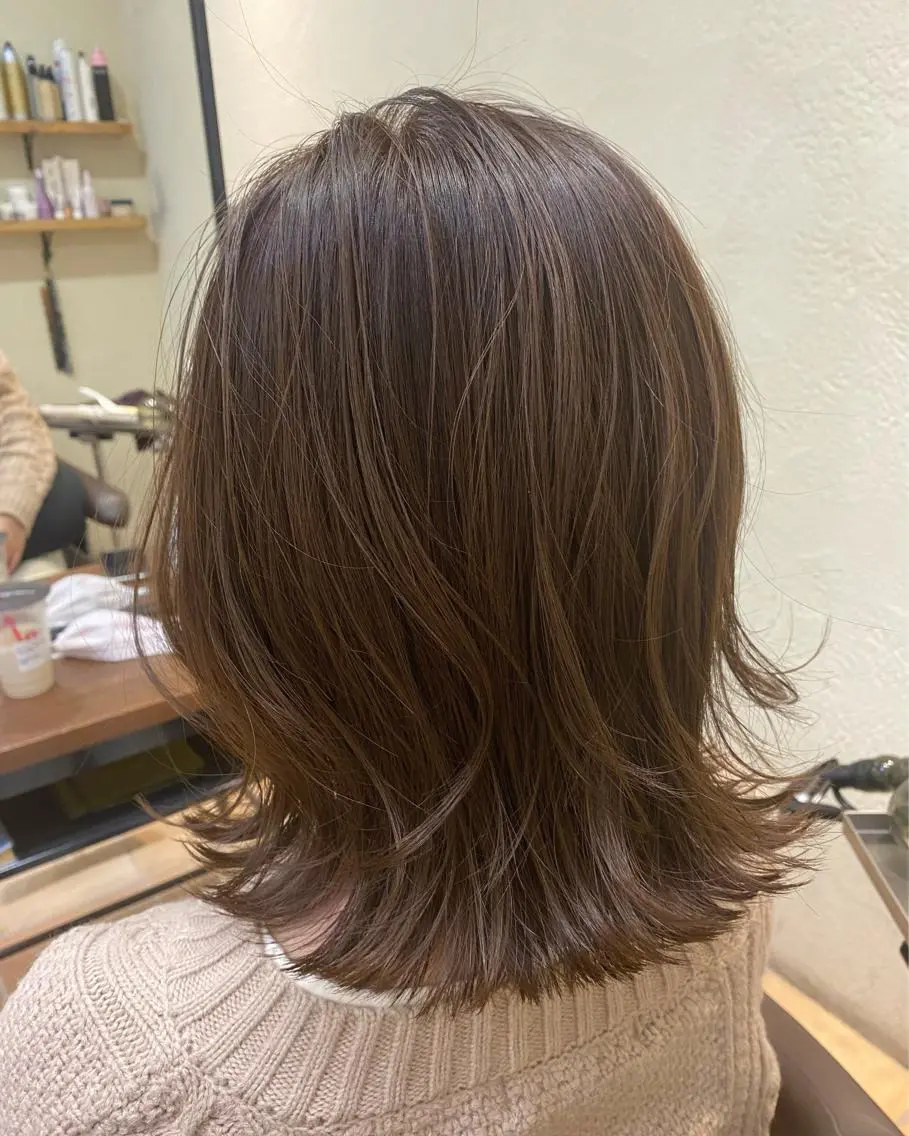 ミディアム カット ヘアカラー ショートカット パーマ石井のヘアスタイル