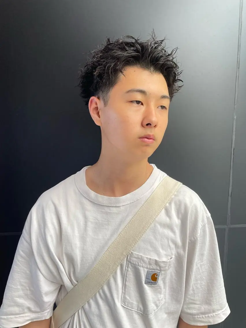 パーマ メンズ カット パーマ スパイキーパーマ 柏NO1 藤本葉のヘアスタイル