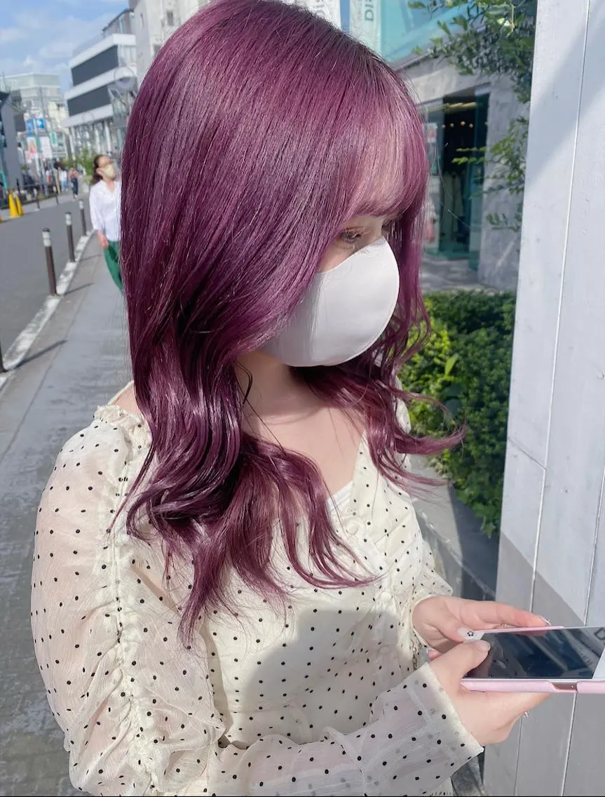セミロング カラー ヘアカラー トリートメント ヘアセット 🩶【推しハイトーン 】yuzu🩶のヘアスタイル