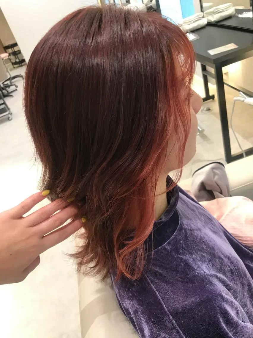 ミディアム パーマモデル募集🌈 森脇帆南のヘアスタイル