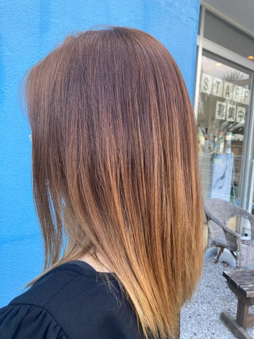 ミディアム カラー 大谷 亜依のヘアスタイル