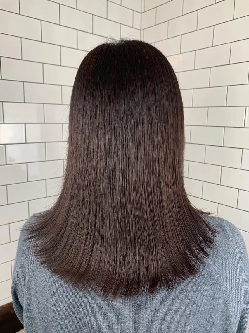 セミロング カット 縮毛矯正 妙見 知洋のヘアスタイル