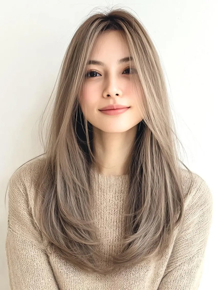 セミロング ヘアカラー ❄️透明感カラー❄️ メンズ✂️TOWAのヘアスタイル