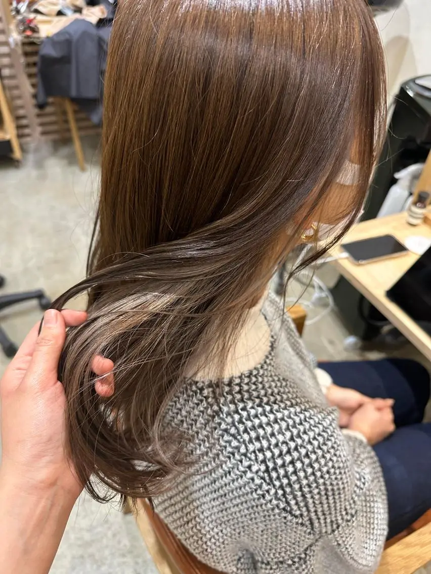 ロング カラー パーマ ヘアアレンジ インナーカラー オリーブカラー ボブ/レイヤー/ニュ アンスパーマ/小夏のヘアスタイル