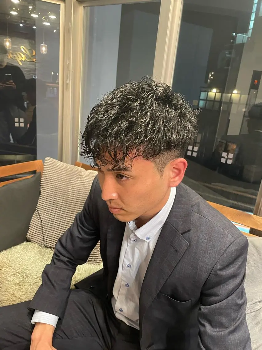 ショート カラー パーマ メンズ カット パーマ 【men's Lapis横浜】海人のヘアスタイル