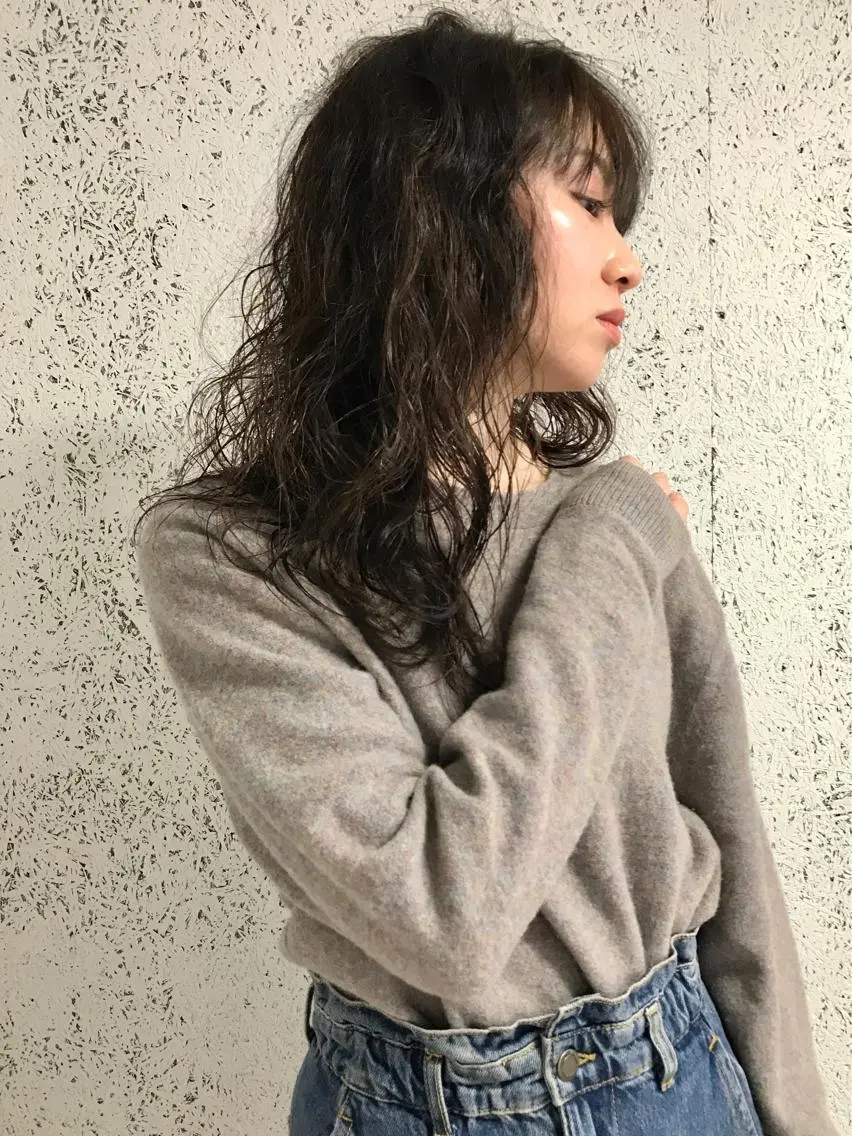 ロング カラー パーマ カット パーマ トリートメント KOOKI スティードトーキョーのヘアスタイル