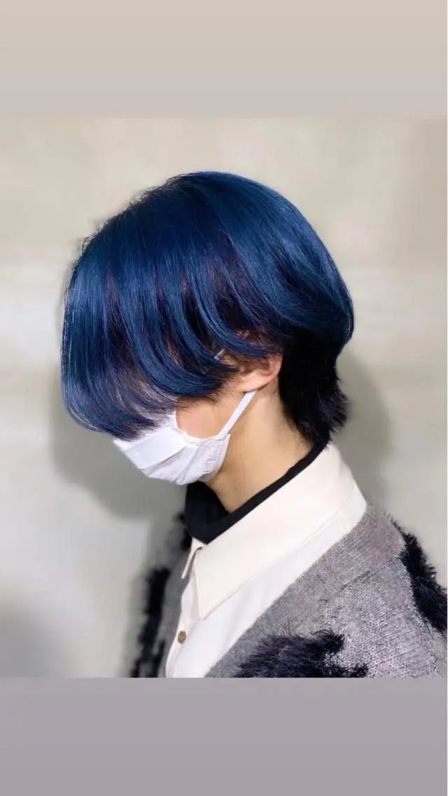 カラー メンズ 黒髪 ブルーカラー そうや 🐺のヘアスタイル