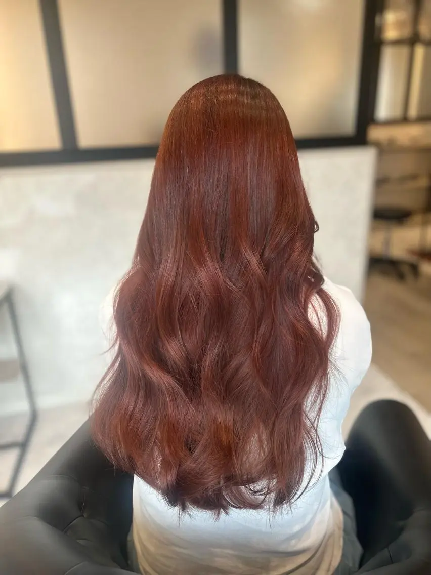 ロング カラー カット ヘアカラー トリートメント emi/髪質改善/ 韓国風/艶カラーのヘアスタイル