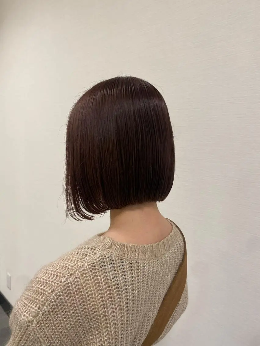 ミディアム ワンレンボブ ショートボブ ボブ 🌿レイヤー/ブリー チ/🌿JINのヘアスタイル