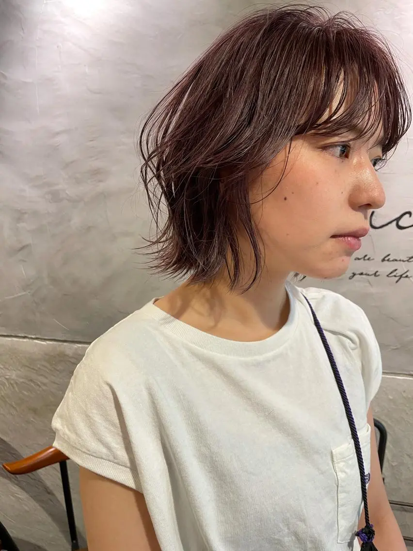 ミディアム カット ヘアカラー トリートメント ayane⭐️ボブ・ ショート・パーマのヘアスタイル
