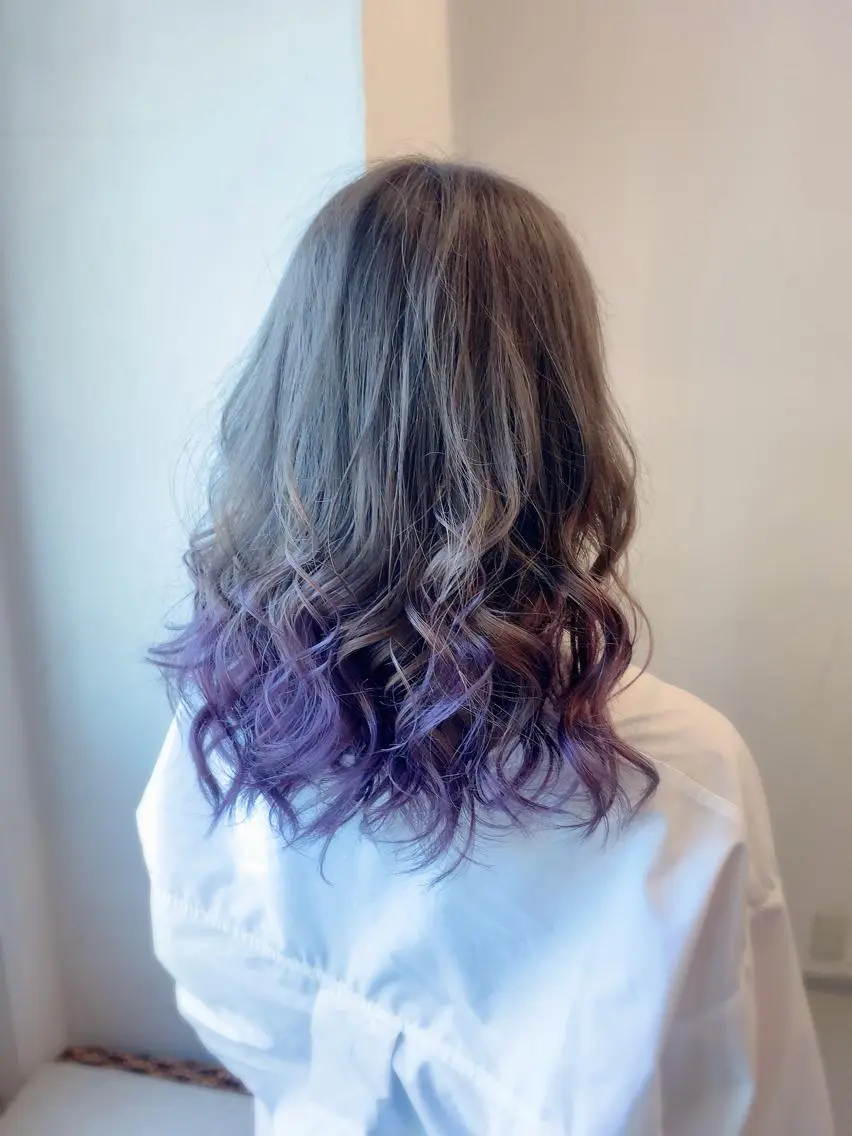 ミディアム カラー グラデーションカラー パープルカラー シルバー ヘアカラー トリートメント 💎JADE GRACE💎のヘアスタイル