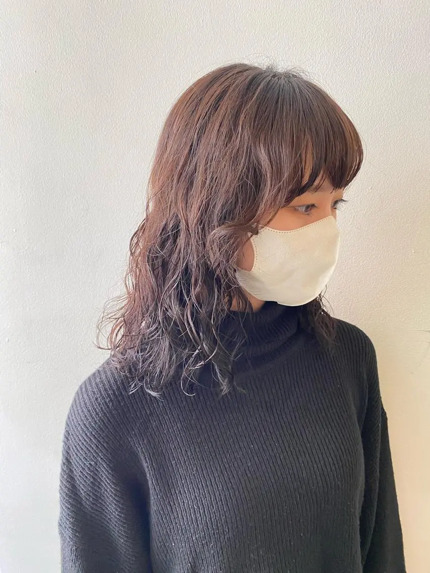 ミディアム パーマ ミディアムパーマ ニュアンスパーマ 🌸透明感艶 カラー🌸Yuukiのヘアスタイル