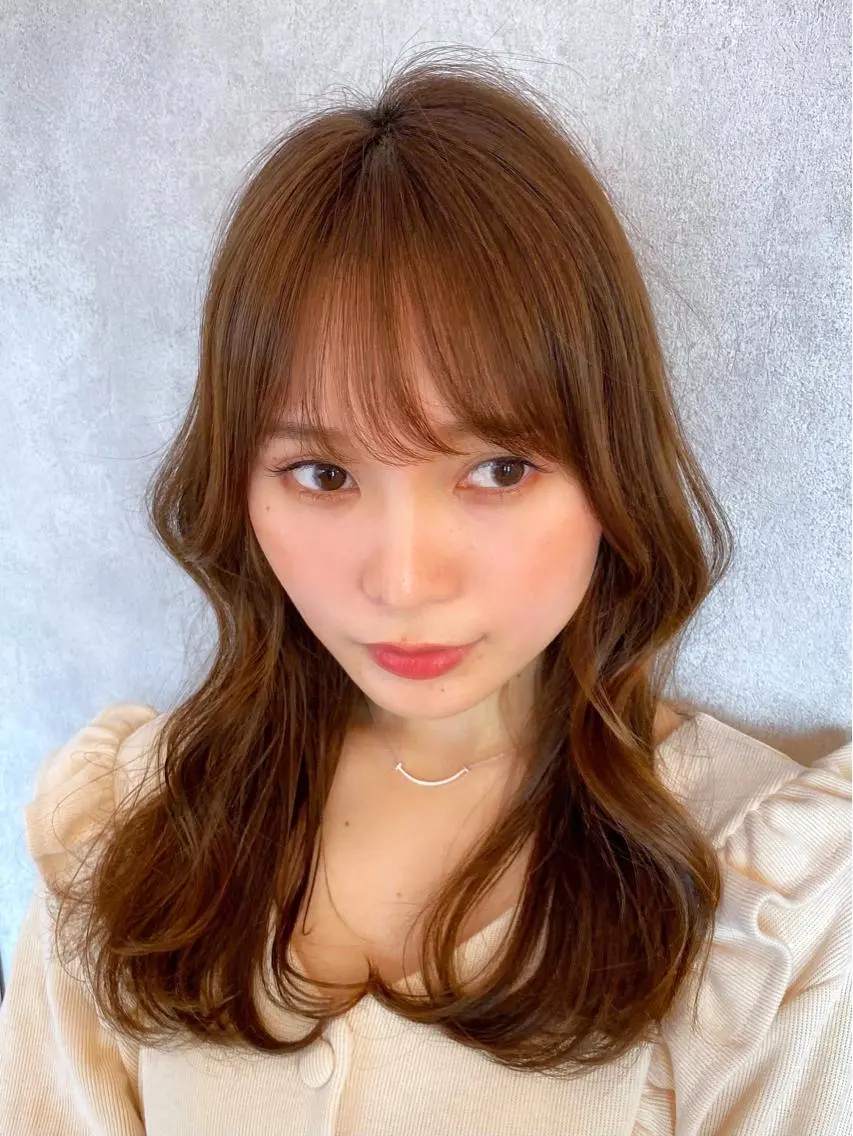 セミロング カラー シールエクステ セミロングパーマ ブリーチ ケアブリーチ ダブルカラー 新宿/韓国風レイヤー 髪質改善/渋谷直樹のヘアスタイル