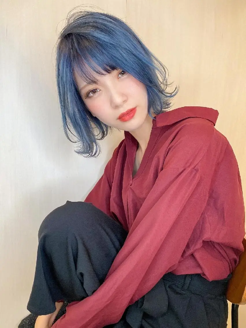 カラー セミロング ダブルカラー ヘアカラー Stella Lux ステラ ルークスのヘアスタイル