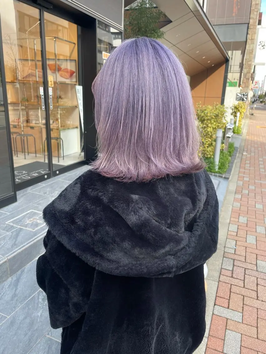 ミディアム カラー ヘアアレンジ ラベンダーカラー ピンクカラー ピンクラベンダー マツオカ マコのヘアスタイル