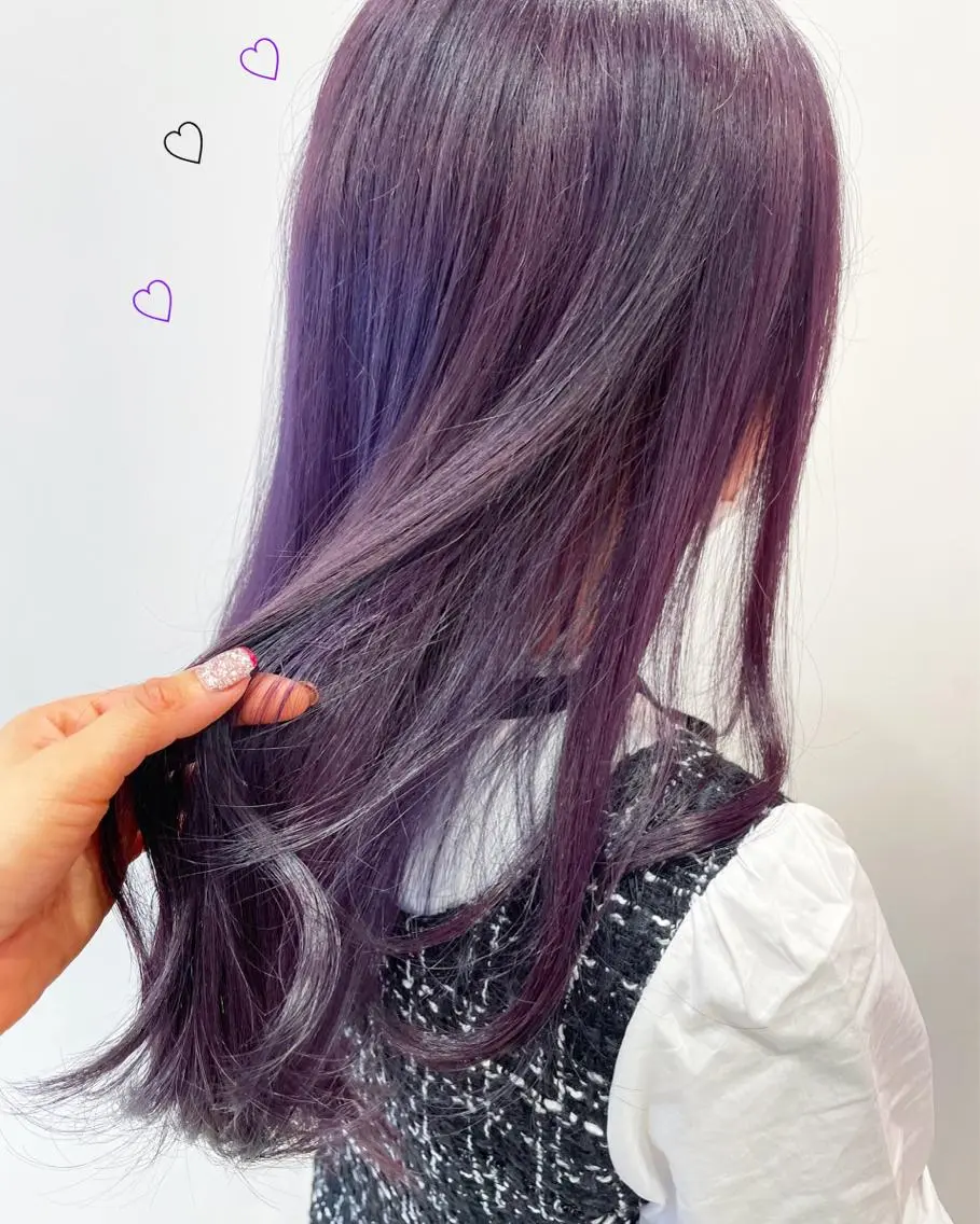 セミロング カラー ラベンダーカラー ラベンダーピンク ピンクカラー 新宿駅近♡個室 ♡関口三都季🌜のヘアスタイル