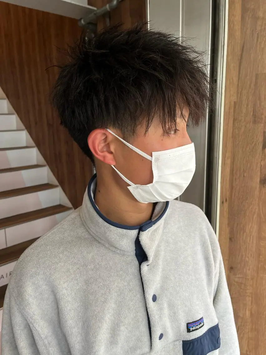 ショート パーマ メンズ メンズパーマ ツーブロック 刈り上げ カット パーマ AVANCE.難波 店長 松元のヘアスタイル
