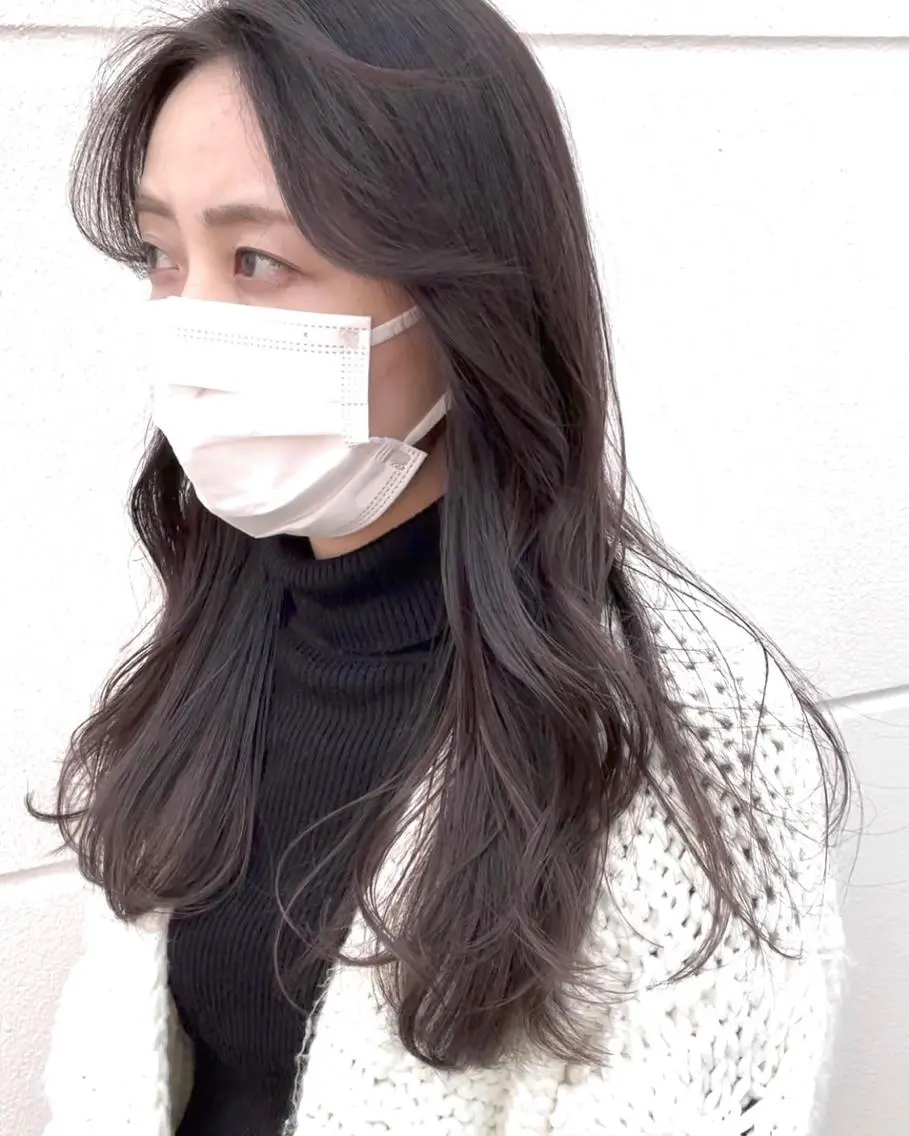 ロング カラー 透明感カラー グレージュ 顔まわりレイヤー レイヤーカット クドウレイ fifth神南のヘアスタイル