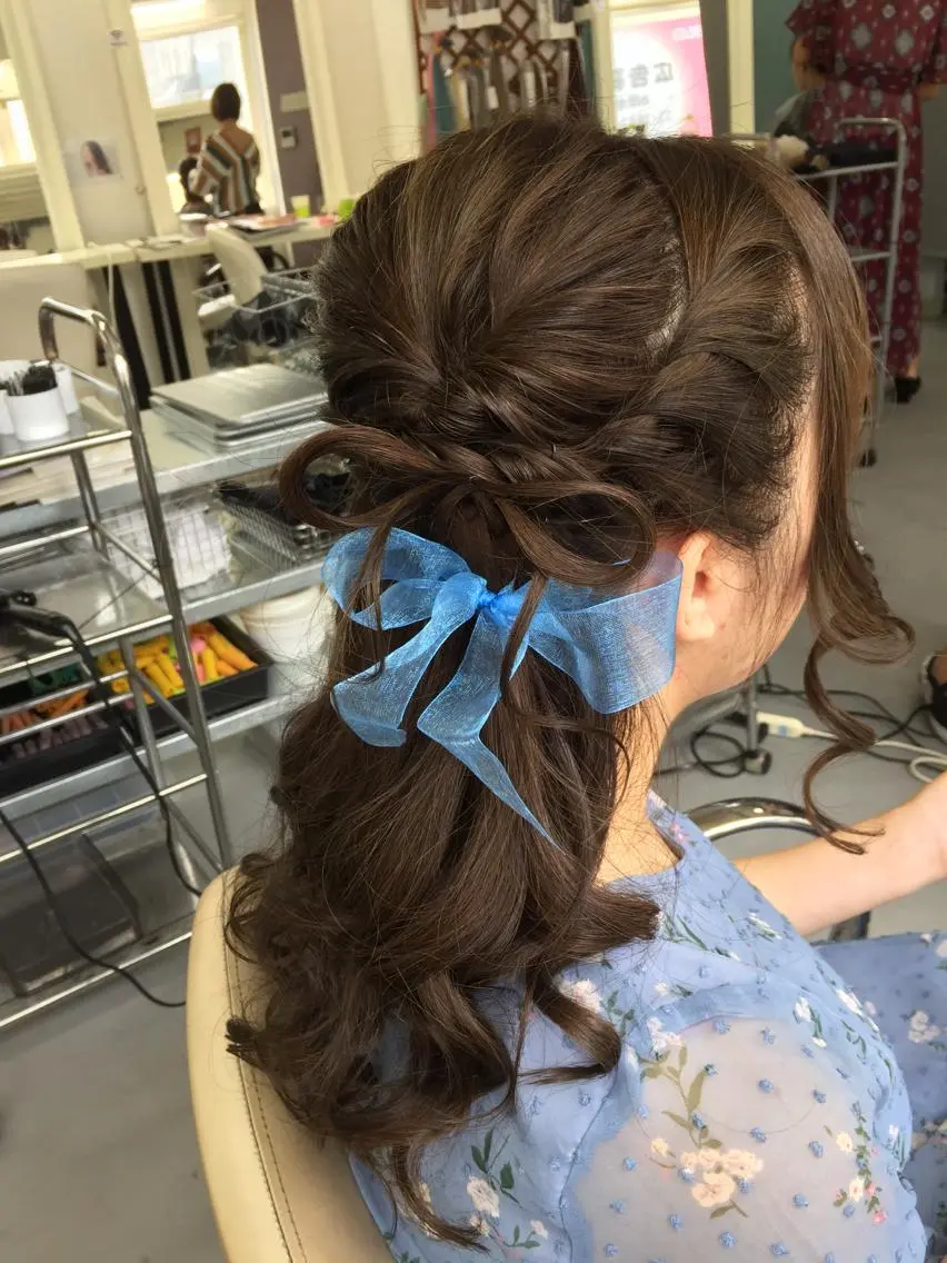 セミロング カラー ヘアアレンジ 枝毛カット&髪質改善 満足NO.1岡しゃんのヘアスタイル