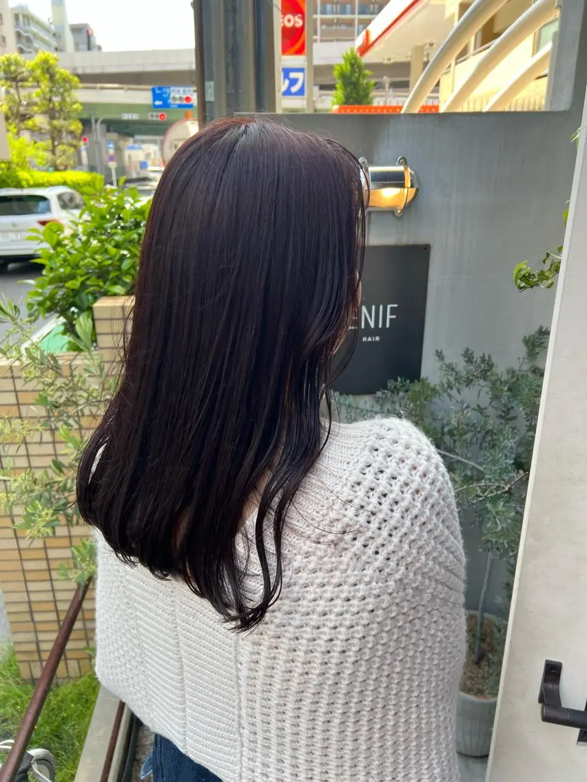 セミロング カラー ヘアカラー トリートメント ENIF　大島 芽生のヘアスタイル