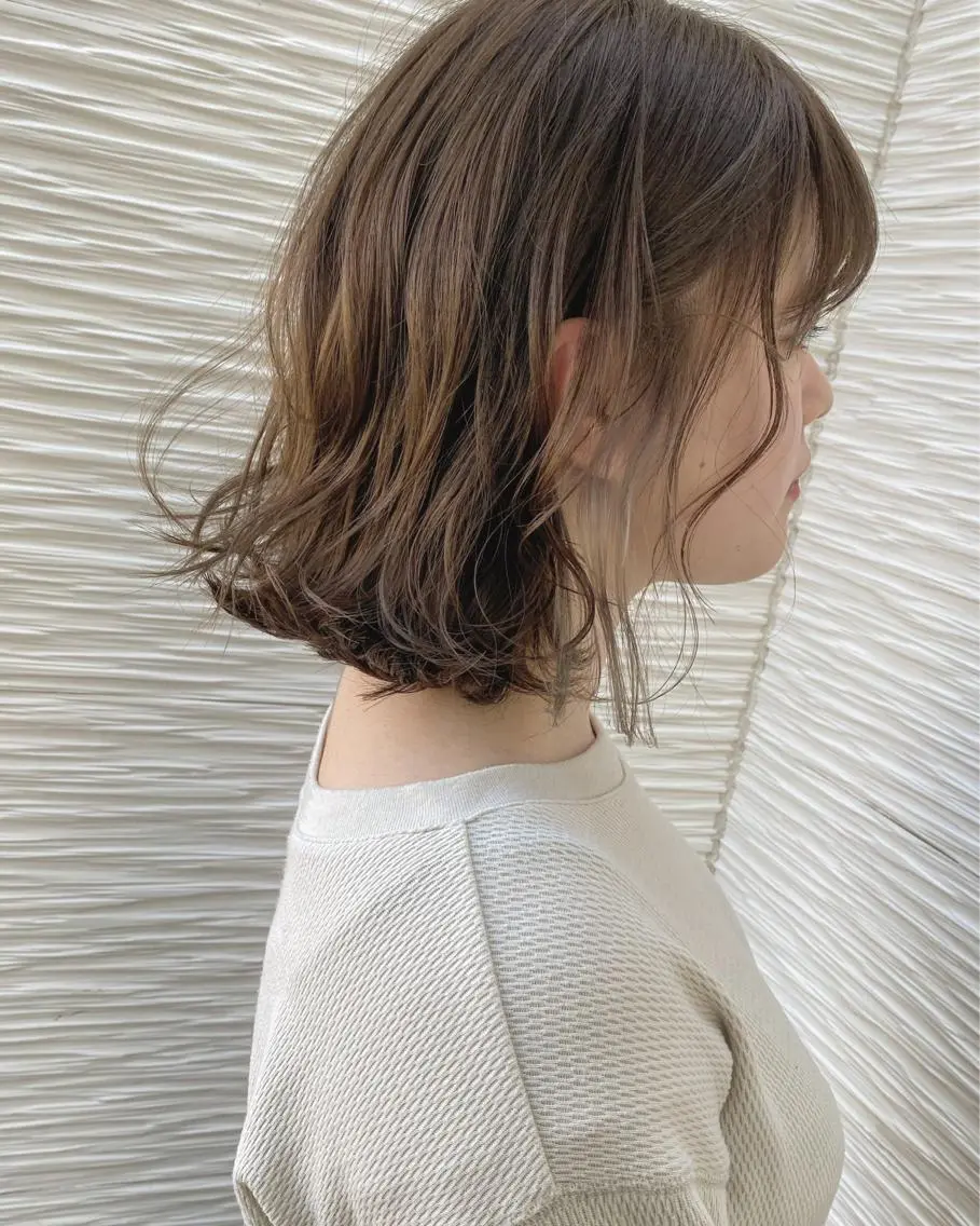 ミディアム カラー ミディアムパーマ イヤリングカラー 【浜松・豊橋】 ニシモトのヘアスタイル