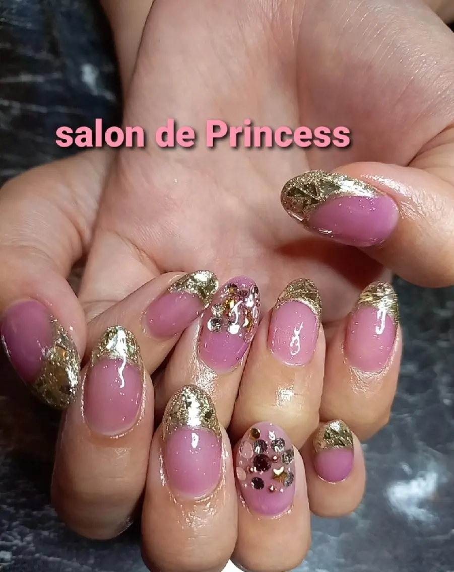 ネイル フレンチネイル ガラスフレンチ salon de  Princessのネイルデザイン